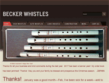 Tablet Screenshot of beckerwhistles.com